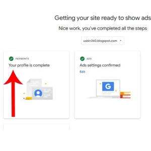Complete AdSense Payment Profile Green Tick